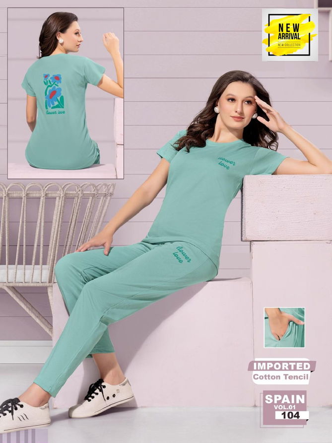 Vol Spain 101 Shinker Tencil Cotton Premium Summer Special Night Suit
